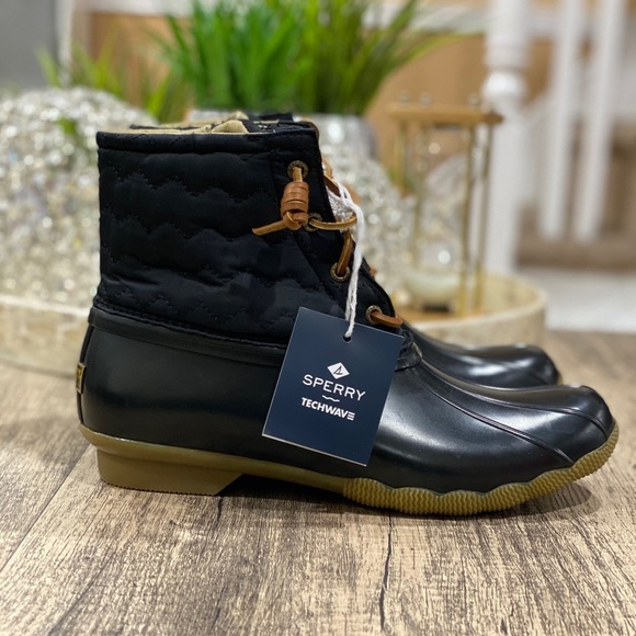 sperry chevron quilted duck boots